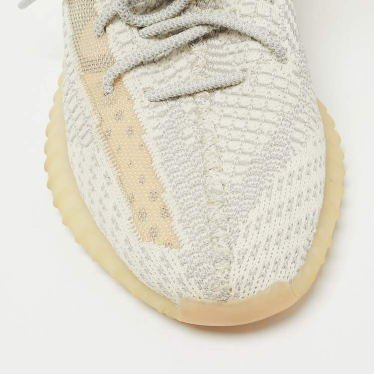 Pre Owned Yeezy x Adidas White Fabric Boost 350 V2 Lundmark (Non Reflective) Sneakers Size 42