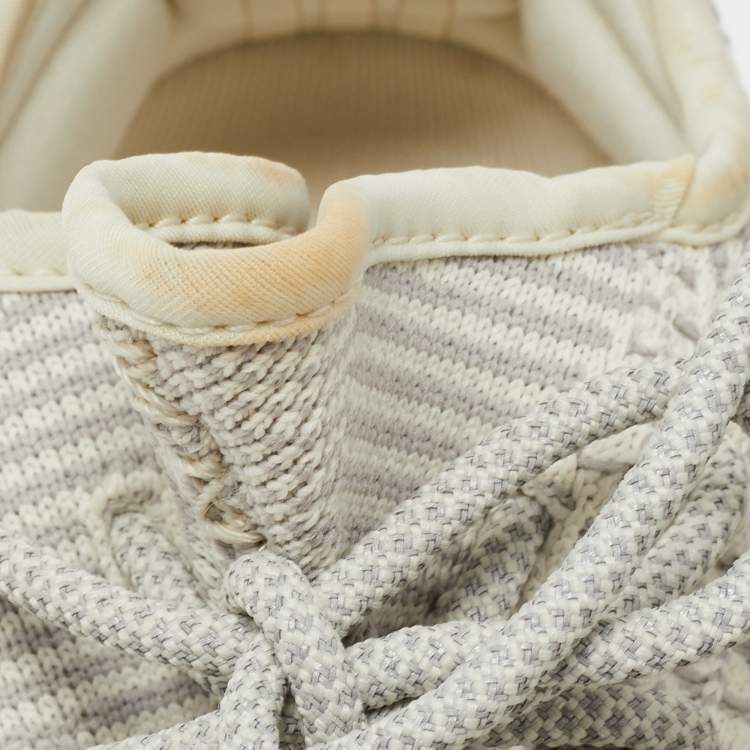 Pre Owned Yeezy x Adidas White Fabric Boost 350 V2 Lundmark (Non Reflective) Sneakers Size 42