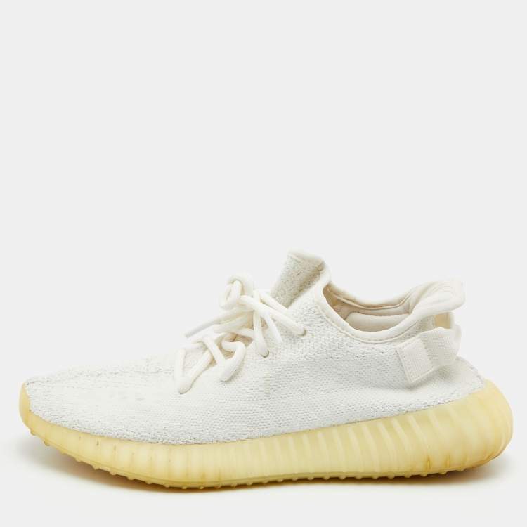 Yeezy x Adidas White Knit Fabric Boost 350 V2 Low Top Sneakers Size 42 Yeezy x Adidas TLC