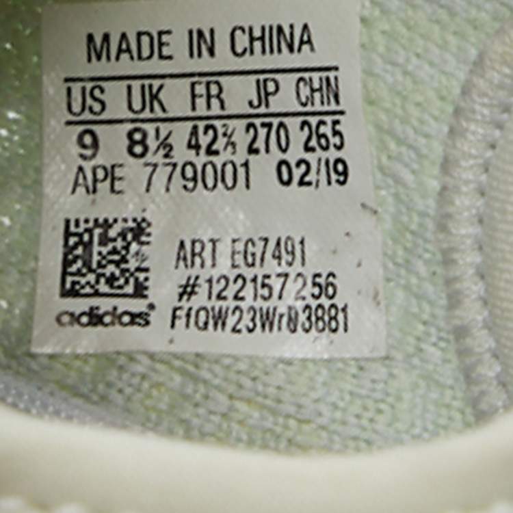 Pre Owned Yeezy x Adidas Light Green Cotton Knit Boost 350 V2 Hyperspace Sneakers Size 42 2/3