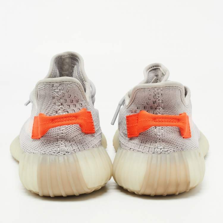 Pre Owned Yeezy x Adidas Grey Knit Fabric Boost 350 V 2 Lundmark Sneakers Size 42 2/3