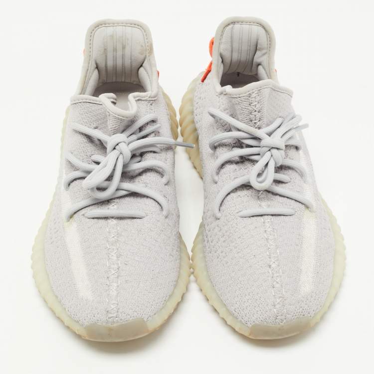 Pre Owned Yeezy x Adidas Grey Knit Fabric Boost 350 V 2 Lundmark Sneakers Size 42 2/3
