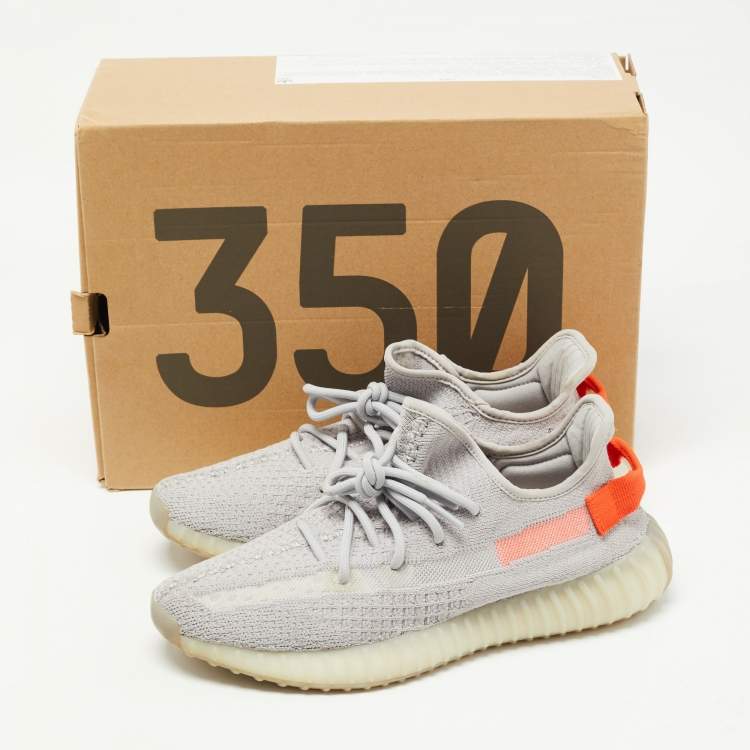 Pre Owned Yeezy x Adidas Grey Knit Fabric Boost 350 V 2 Lundmark Sneakers Size 42 2/3