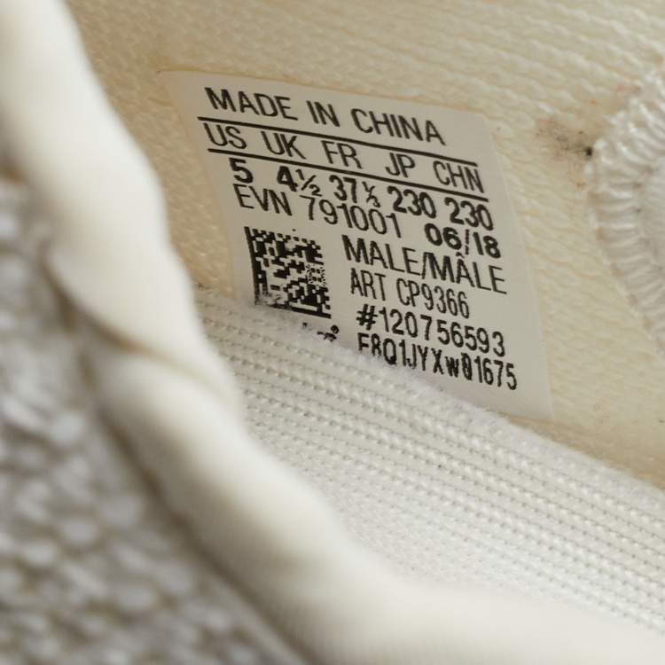 Pre Owned Yeezy x Adidas White Fabric Boost 350 V2 white Sneakers Size 37 1/3