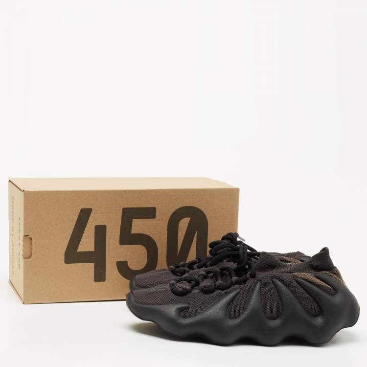 Pre Owned Yeezy x Adidas Dark Grey Knit Fabric Yeezy 450 Cloud White Sneakers Size 39 1/3