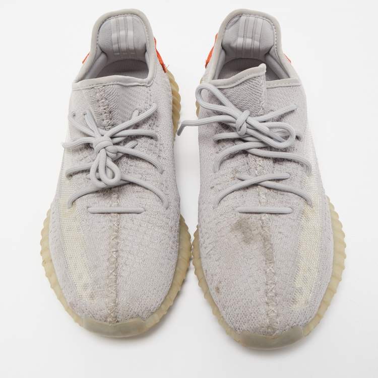 Pre Owned Yeezy x Adidas Grey Knit Fabric 350 V2 Tail Light Sneakers Size 44 2/3