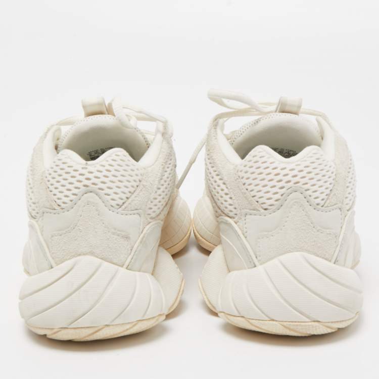 Pre Owned Yeezy x Adidas White Suede and Mesh 500 Bone White Sneakers Size 38 2/3