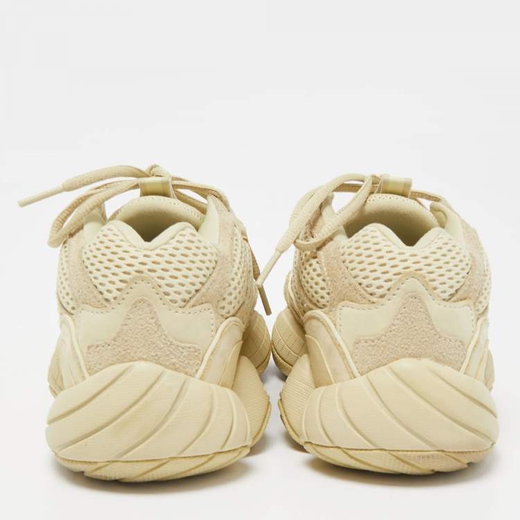 Pre Owned Yeezy x Adidas Light Yellow Mesh and Suede Yeezy 500 Super Moon Yellow Sneakers Size 38 2/3