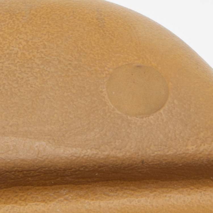 Pre Owned Yeezy x Adidas Brown Rubber Ochre Slides Size 46