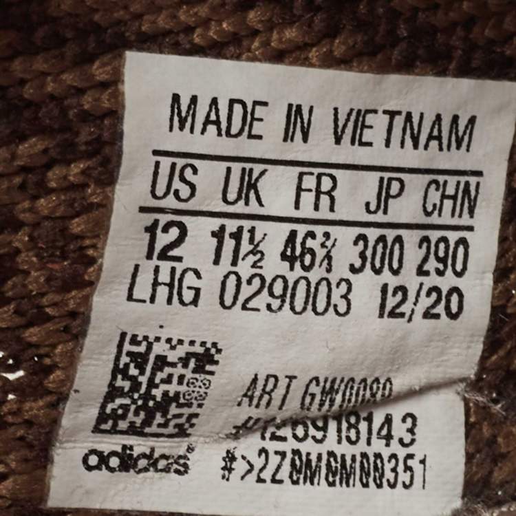 Pre Owned Yeezy x Adidas Brown Knit Fabric Boost 350 V2 Ash Stone Sneakers Size 46 2/3