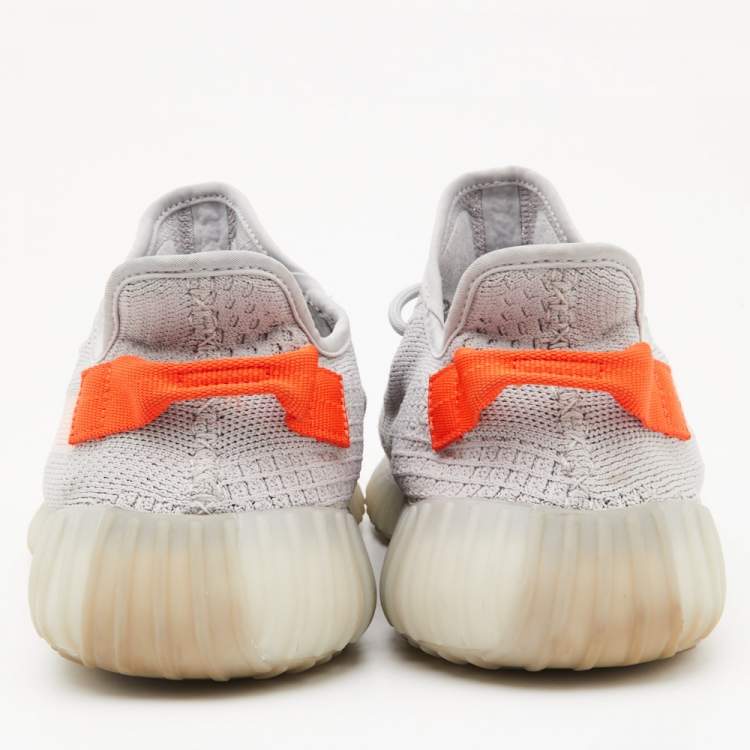 Pre Owned Yeezy x Adidas Grey Knit Fabric Boost 350 V2 Tail Light Sneakers Size 46