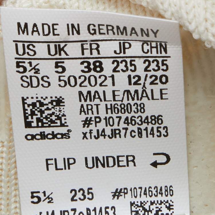 Pre Owned Yeezy x Adidas Cream Knit Fabric 450 Cloud White Sneakers Size 38