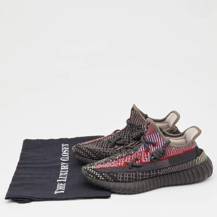 مملوكة مسبقًا Yeezy x Adidas Multicolor Knit Fabric Boost 350 V2 Yecheil (Non-Reflective) Sneakers Size 37 1/3