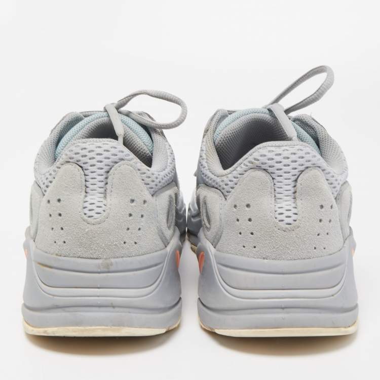 Pre Owned Yeezy x Adidas Blue/Grey Mesh and Suede Boost 700 Inertia Sneakers Size 43 1/3