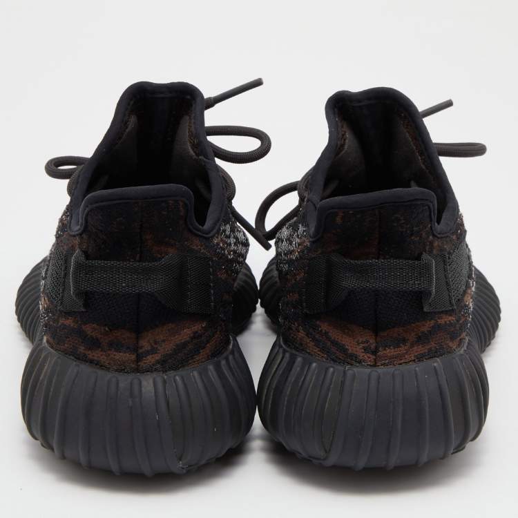 Pre Owned Yeezy x Adidas Black/Brown Knit Fabric Boost 350 V2 Mx-Rock Sneakers Size 40 2/3