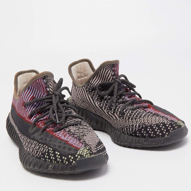 Pre Owned Yeezy x adiddas Multicolor Knit Fabric and Mesh 350-v2-Yecheil Sneakers Size 44