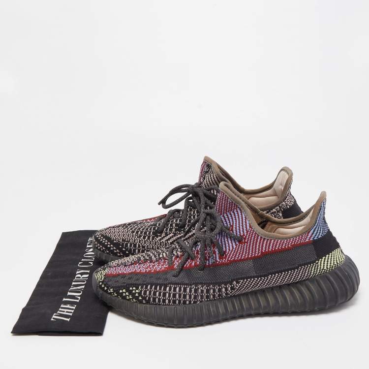 Pre Owned Yeezy x adiddas Multicolor Knit Fabric and Mesh 350-v2-Yecheil Sneakers Size 44