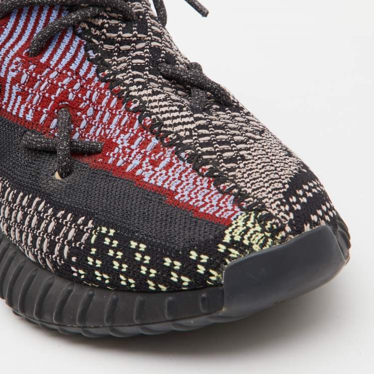 مملوكة مسبقًا Yeezy x Adidas Black Knit Fabric Boost 350 V2 Yecheil Sneakers Size 43 1/3