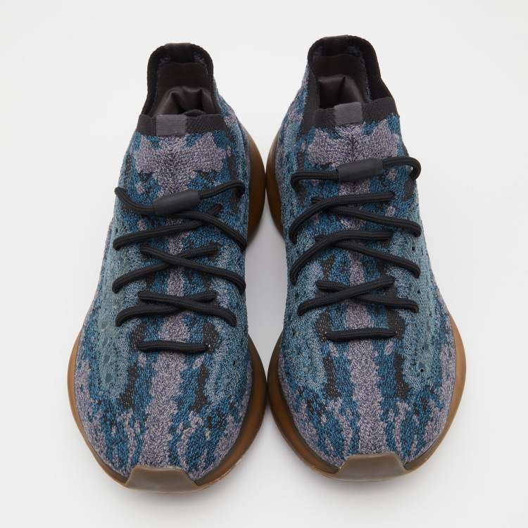Pre Owned Yeezy x Adidas Blue Knit Fabric Boost 380 Covellite Low Top Sneakers Size 43 1/3