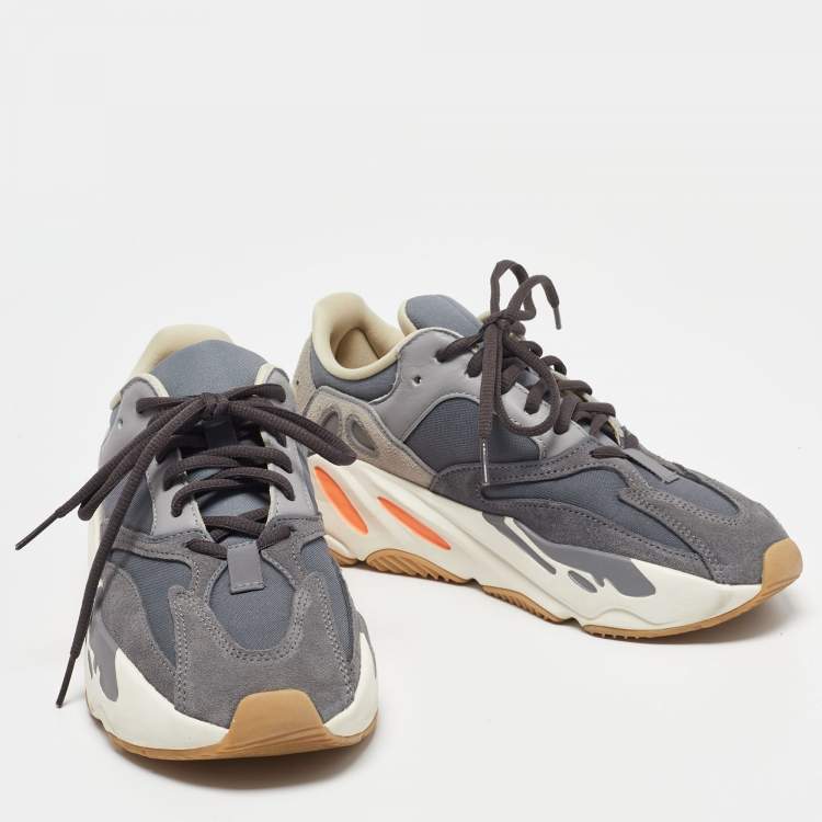 Pre Owned Yeezy x Adidas Grey Suede and Mesh Boost 700 Magnet Sneakers Size 38 2/3