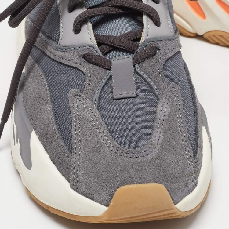 Pre Owned Yeezy x Adidas Grey Suede and Mesh Boost 700 Magnet Sneakers Size 38 2/3
