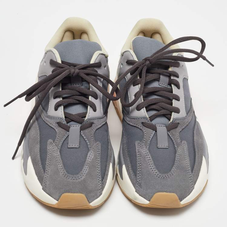Pre Owned Yeezy x Adidas Grey Suede and Mesh Boost 700 Magnet Sneakers Size 38 2/3