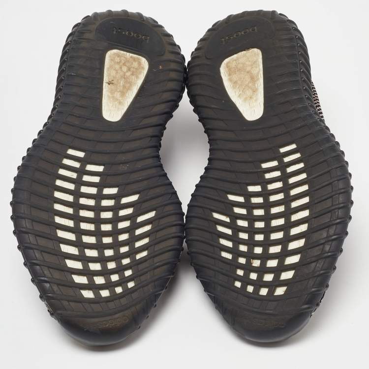Pre Owned Yeezy x Adidas Black Knit Fabric Boost 350 V2 Yecheil Sneakers Size 40 2/3