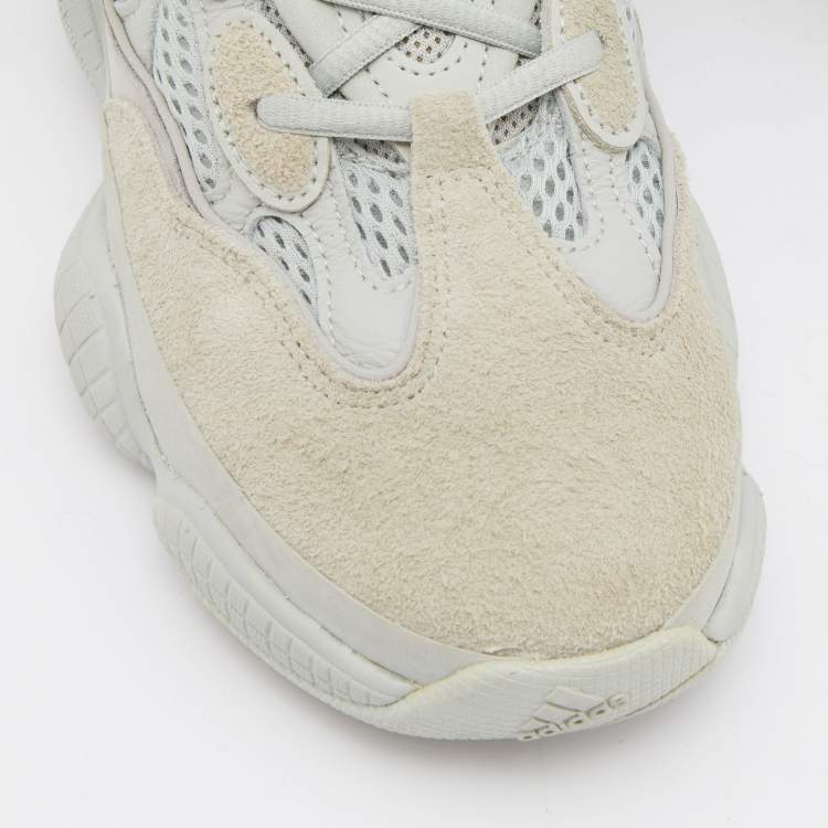 Pre Owned Yeezy x Adidas Mint Mesh,Leather and Suede 500 Salt Sneakers Size 39 1/3