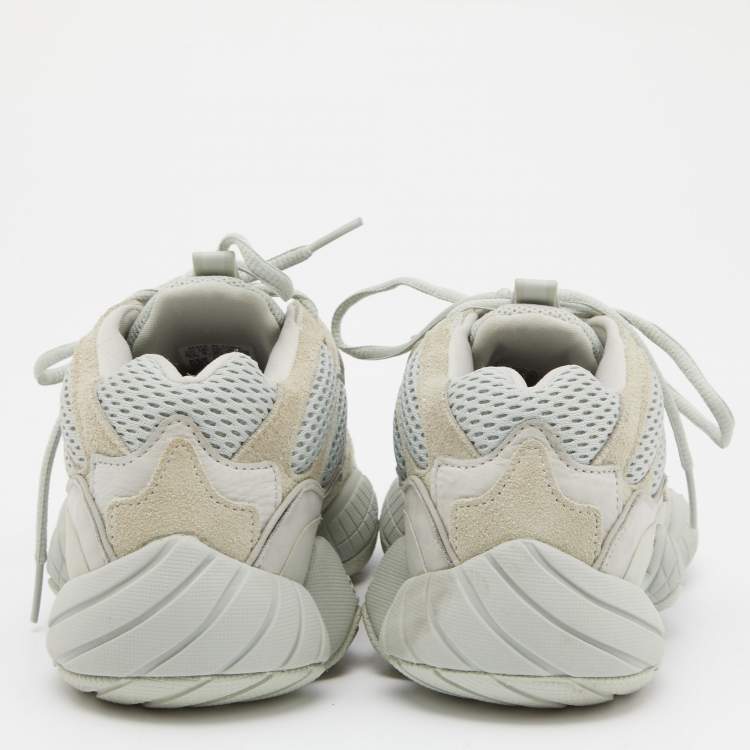 Pre Owned Yeezy x Adidas Mint Mesh,Leather and Suede 500 Salt Sneakers Size 39 1/3
