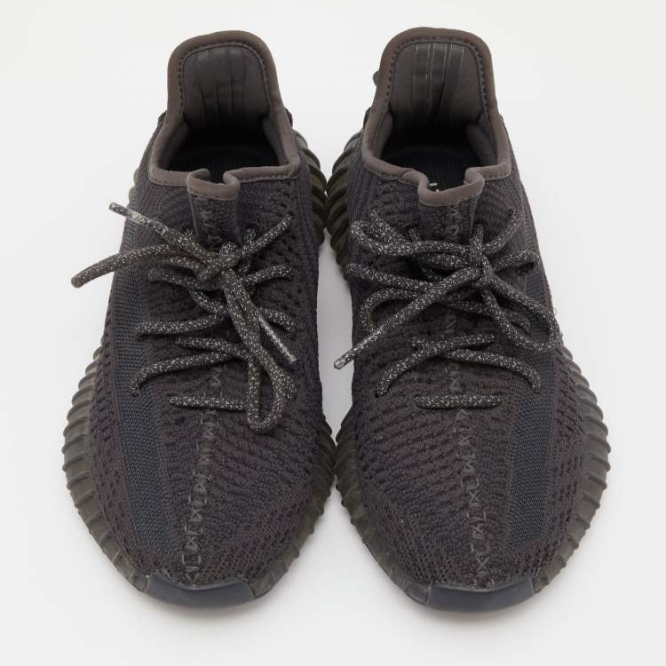 مملوكة مسبقًا Yeezy x Adidas Black Knit Fabric Boost 350 V2 Static Sneakers Size 39 1/3
