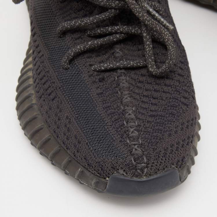 مملوكة مسبقًا Yeezy x Adidas Black Knit Fabric Boost 350 V2 Static Sneakers Size 39 1/3