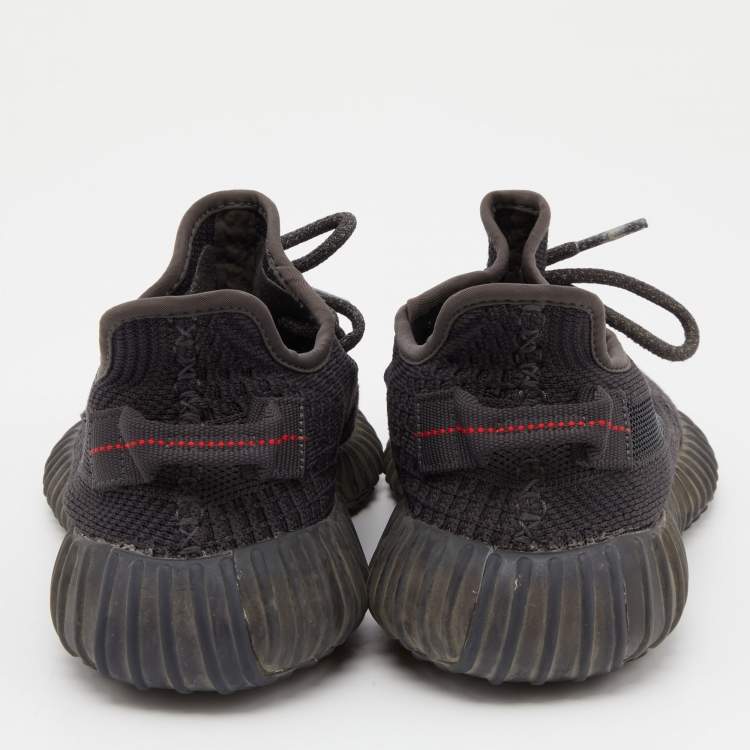 مملوكة مسبقًا Yeezy x Adidas Black Knit Fabric Boost 350 V2 Static Sneakers Size 39 1/3