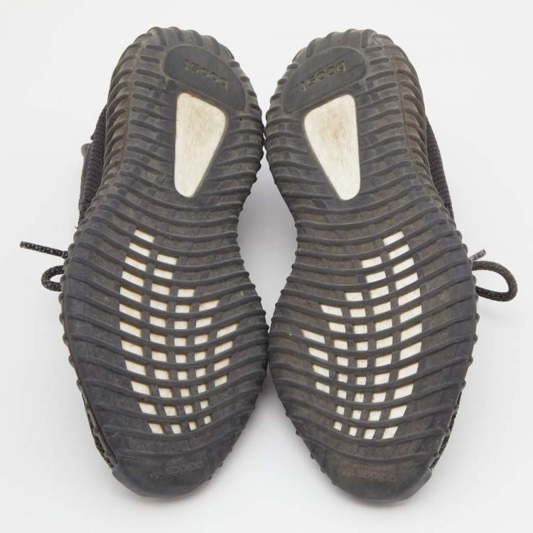 مملوكة مسبقًا Yeezy x Adidas Black Knit Fabric Boost 350 V2 Static Sneakers Size 39 1/3