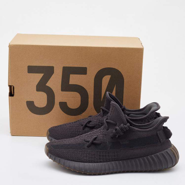 Pre Owned Yeezy x Adidas Black Knit Fabric Boost 350 V2 Cinder Sneakers Size 40 2/3