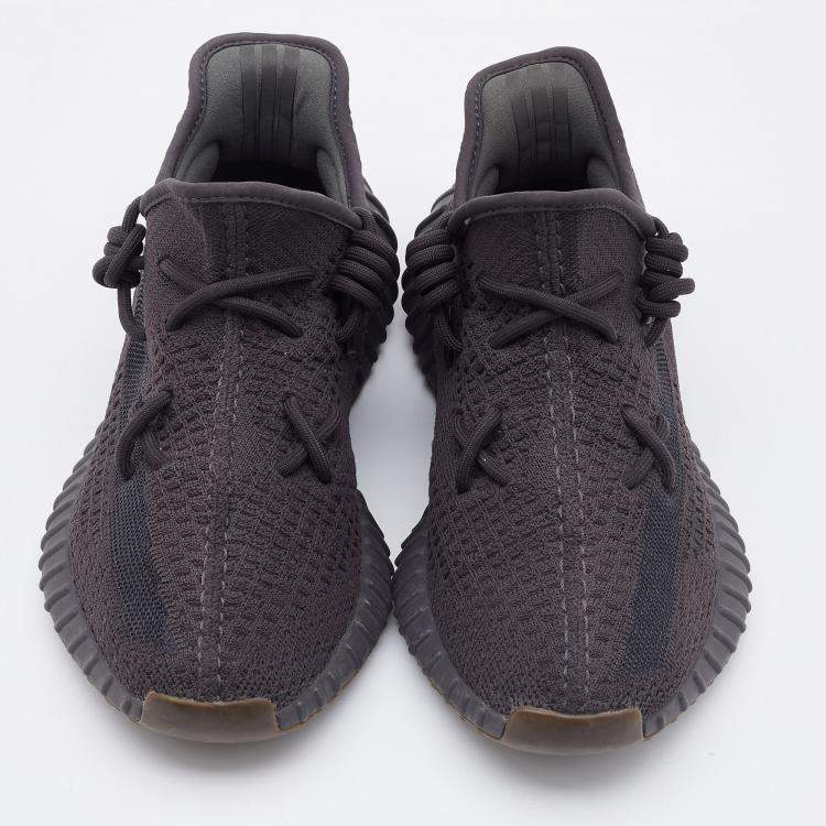 Pre Owned Yeezy x Adidas Black Knit Fabric Boost 350 V2 Cinder Sneakers Size 40 2/3