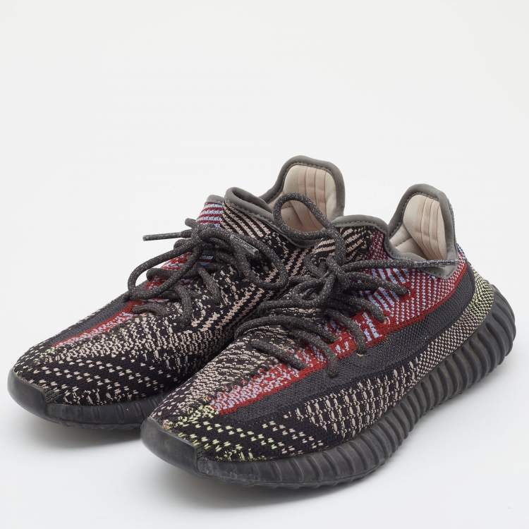 Adidas Mens Yeezy Boost 350 V2 Black/Red Fabric Size 10