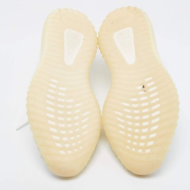 مملوكة مسبقًا Yeezy x adidas  White Knit Fabric Boost 350 V2 Sneakers Size 46 2/3
