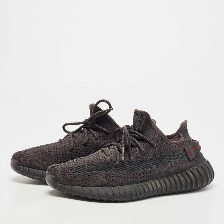 مملوكة مسبقًا Yeezy x Adidas Black Knit Fabric Boost-350-V2-onyx Sneakers Size 42 1/3