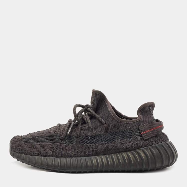 مملوكة مسبقًا Yeezy x Adidas Black Knit Fabric Boost-350-V2-onyx Sneakers Size 42 1/3