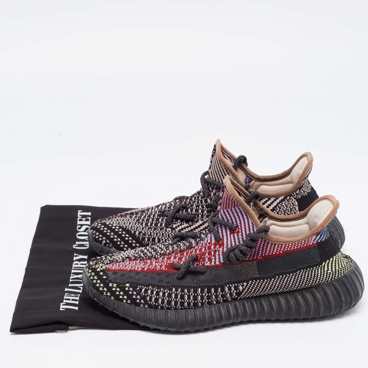Pre Owned Yeezy x Adidas Multicolor Knit Fabric  Boost 350 V2 Yecheil Sneakers Size 41 1/3