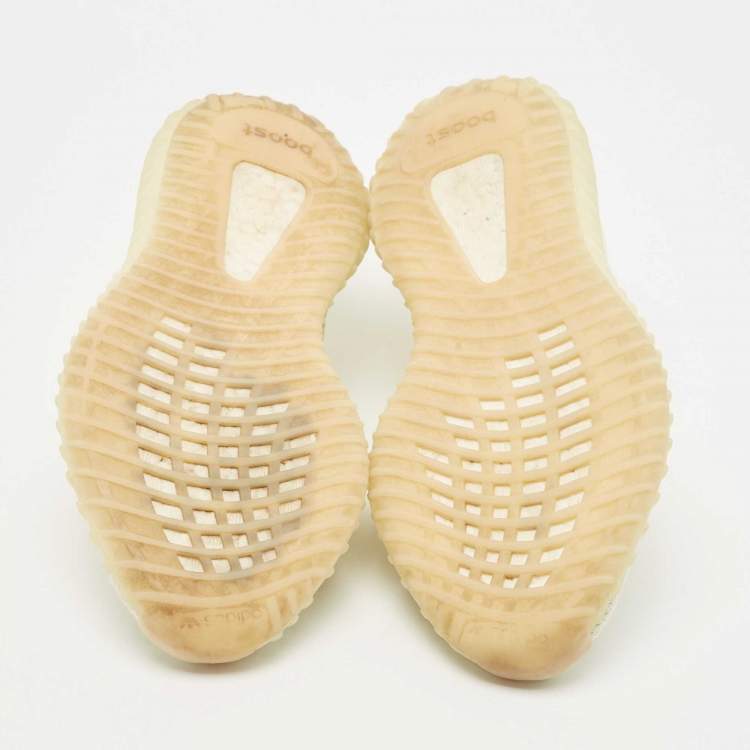 Pre Owned Yeezy x Adidas Green Knit Fabric Boost 350 V2 Butter Sneakers Size 37 1/3