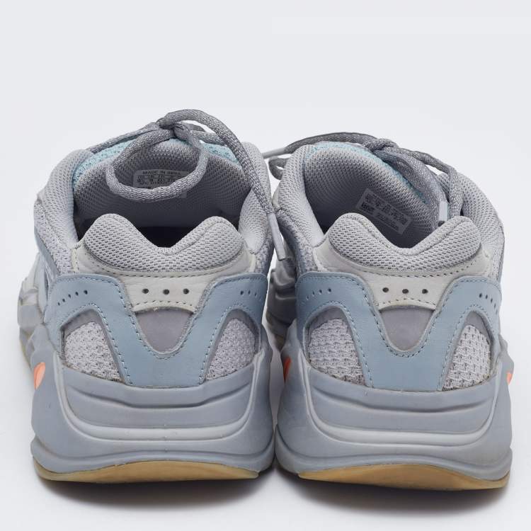 مملوكة مسبقًا Yeezy x adidas Grey/Blue Suede and Mesh Boost 700 V2 Inertia Sneakers Size 43 1/3