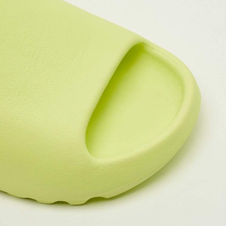 Pre Owned Yeezy x Adidas Neon Green Rubber Glow Green Slides Size 41