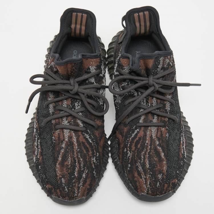 مملوكة مسبقًا Yeezy  X Adidas Black/Brown Knit Fabric Boost 350 V2 -Mx-Rock Sneakers Size 42