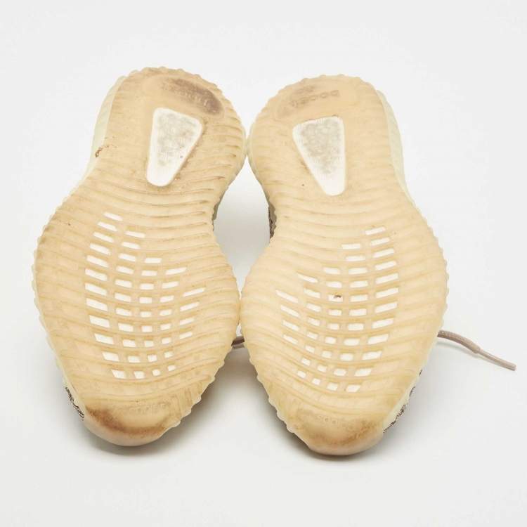 Pre Owned Yeezy  X Adidas Beige/Cream Knit Fabric Boost 350 V2 Zyon Sneakers Size 42