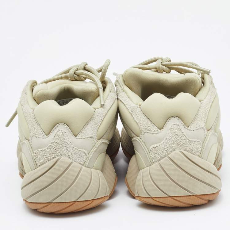 Pre Owned Yeezy x Adidas Green Neoprene and Suede Yeezy 500 Stone Sneakers Size 42