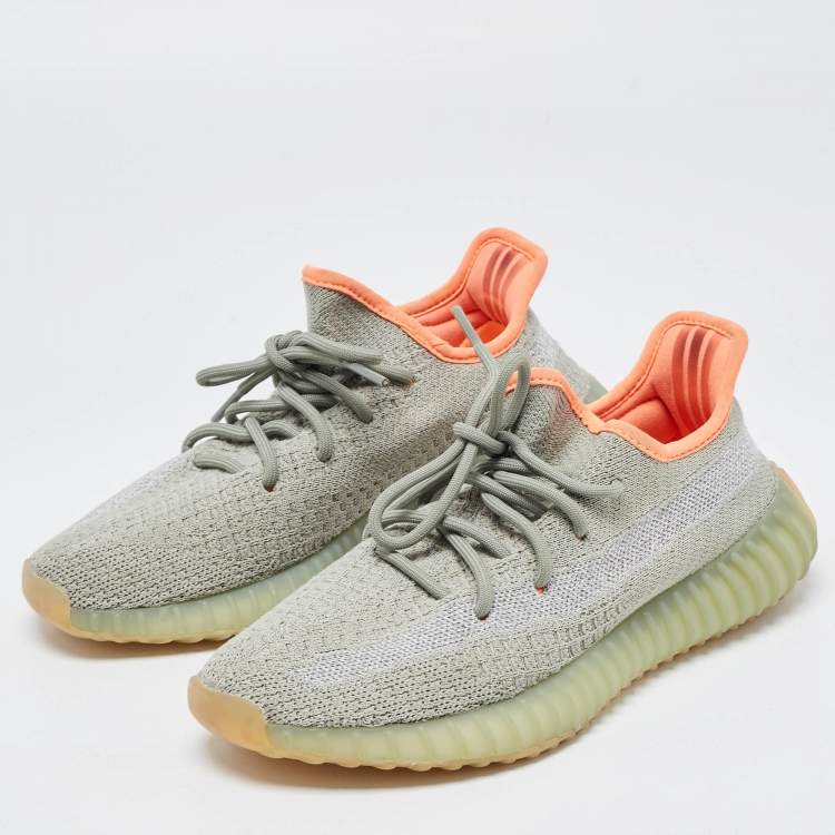 Yeezy x Adidas Green Knit Fabric Boost 350 V2 Desert Sage Sneakers