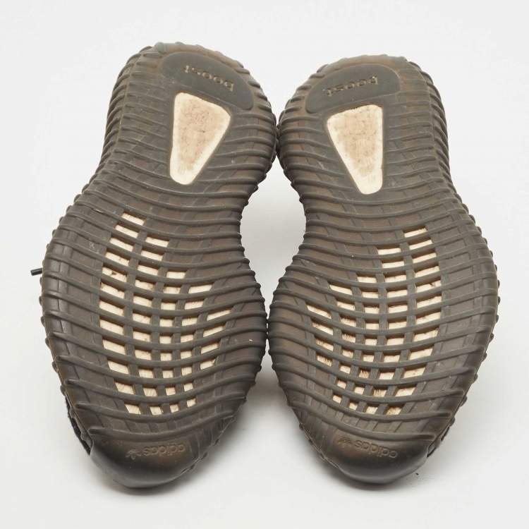Pre Owned Yeezy x Adidas Black/Grey Knit Fabric Boost 350 V2 Oreo Sneakers Size 38 2/3 