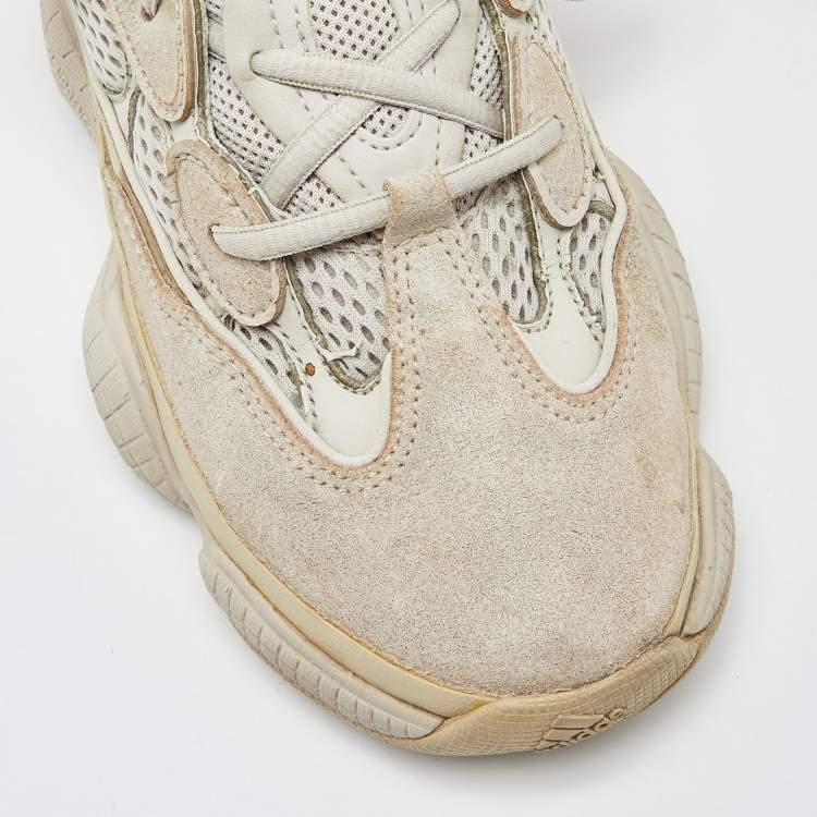 Pre Owned Yeezy x Adidas Cream Suede and Mesh Yeezy 500 Blush Sneakers Size 38 2/3