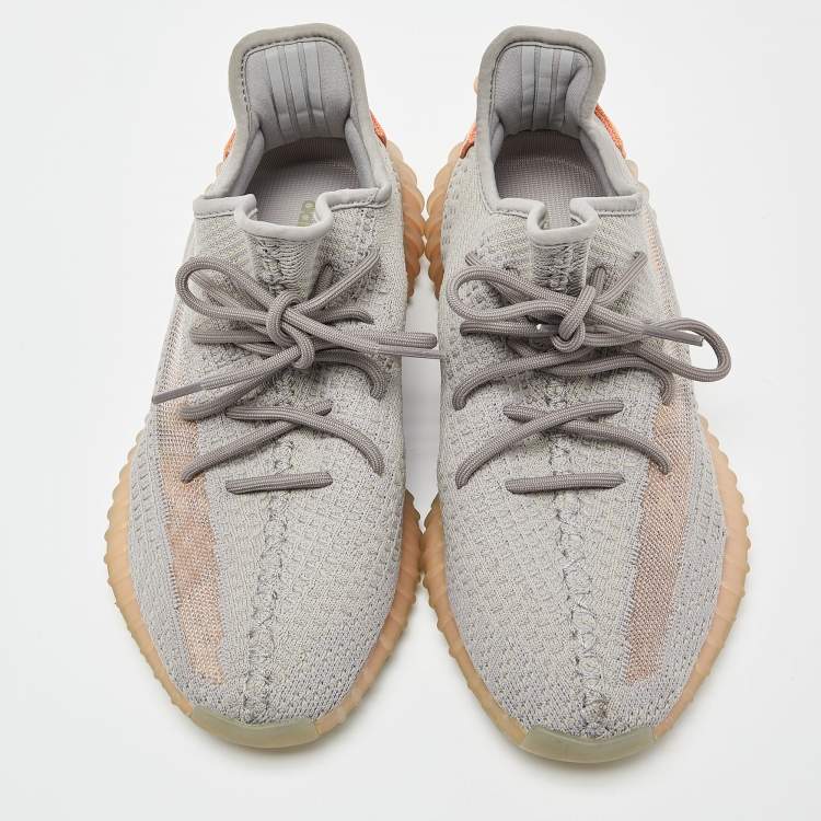 Pre Owned Yeezy x Adidas Grey Knit Fabric Boost 350 V2 'Trfrm' Sneaker Size 43 1/3